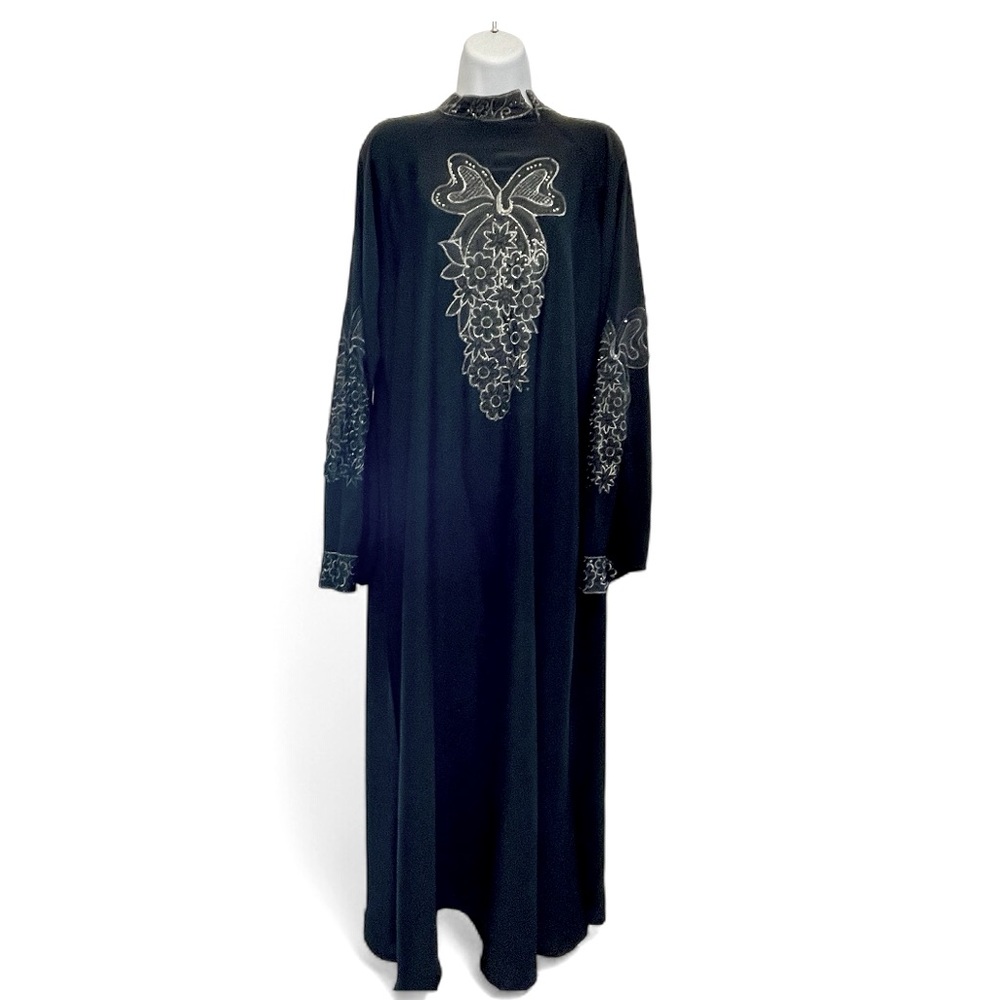 Vintage Embellished Black Caftan Dress